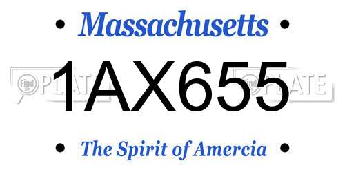 1AX655 Massachusetts License Plate