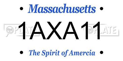 1AXA11 Massachusetts License Plate