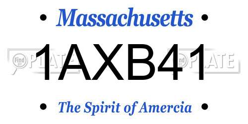 1AXB41 Massachusetts License Plate