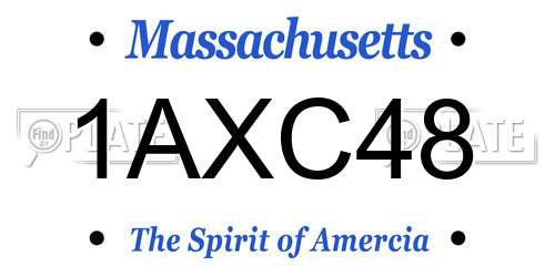 1AXC48 Massachusetts License Plate
