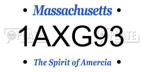 1AXG93 Massachusetts License Plate