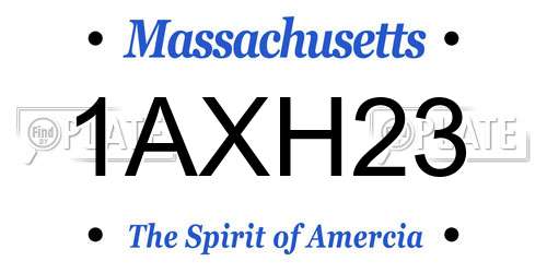 1AXH23 Massachusetts License Plate