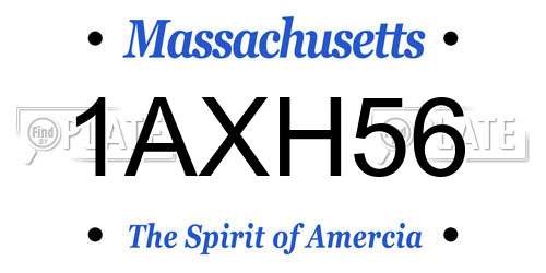 1AXH56 Massachusetts License Plate