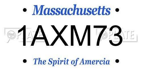 1AXM73 Massachusetts License Plate