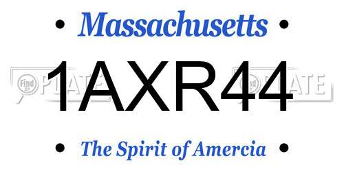 1AXR44 Massachusetts License Plate