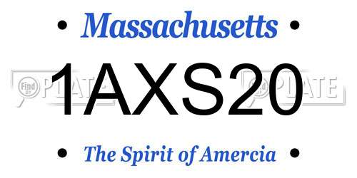 1AXS20 Massachusetts License Plate