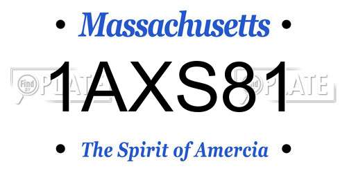1AXS81 Massachusetts License Plate