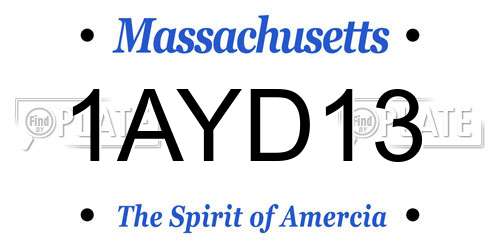 1AYD13 Massachusetts License Plate