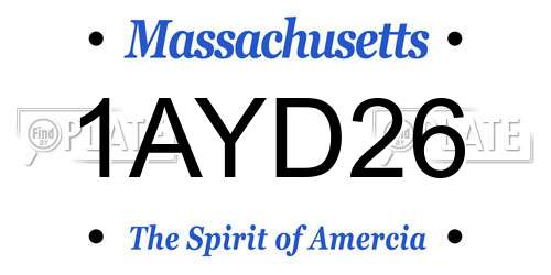 1AYD26 Massachusetts License Plate