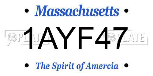 1AYF47 Massachusetts License Plate