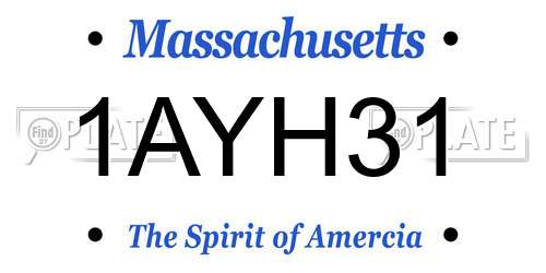 1AYH31 Massachusetts License Plate