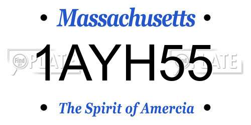 1AYH55 Massachusetts License Plate