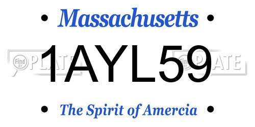 1AYL59 Massachusetts License Plate