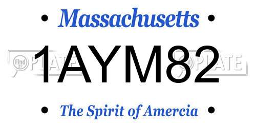 1AYM82 Massachusetts License Plate