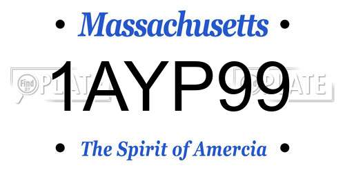 1AYP99 Massachusetts License Plate