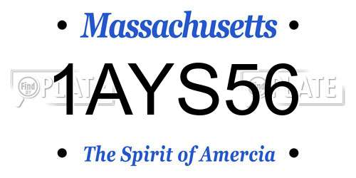 1AYS56 Massachusetts License Plate