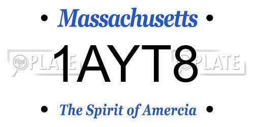 1AYT8 Massachusetts License Plate