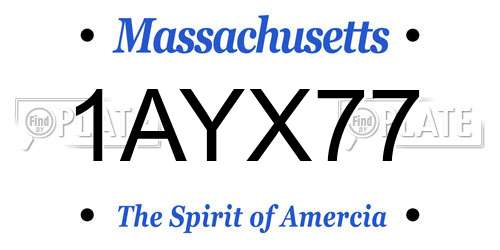 1AYX77 Massachusetts License Plate