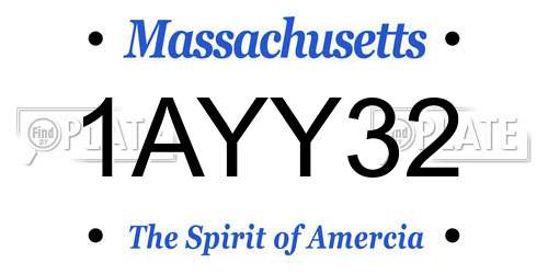 1AYY32 Massachusetts License Plate