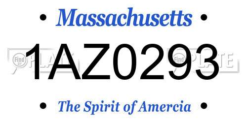 1AZ0293 Massachusetts License Plate