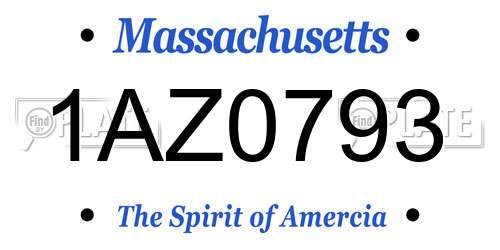 1AZ0793 Massachusetts License Plate