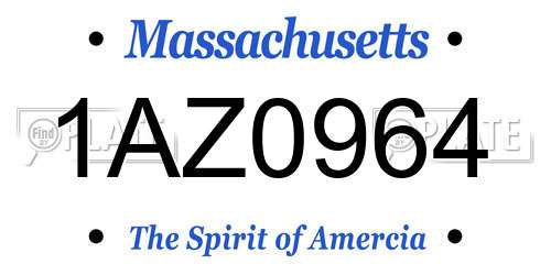 1AZ0964 Massachusetts License Plate