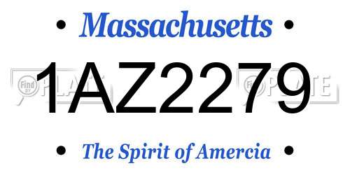 1AZ2279 Massachusetts License Plate