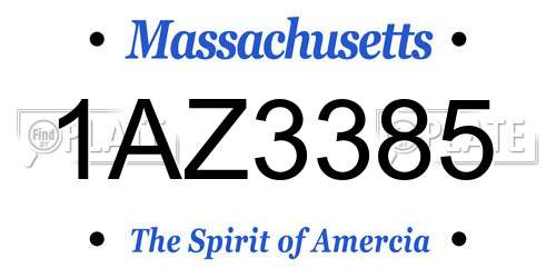1AZ3385 Massachusetts License Plate