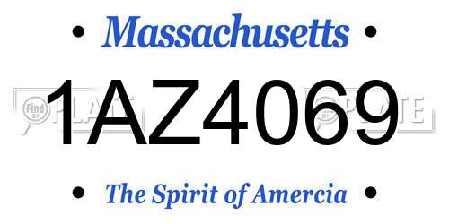 1AZ4069 Massachusetts License Plate