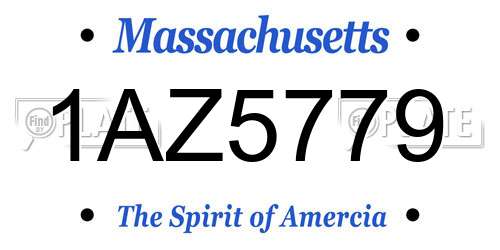 1AZ5779 Massachusetts License Plate