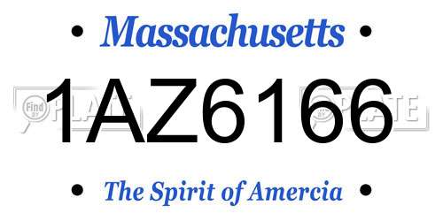 1AZ6166 Massachusetts License Plate