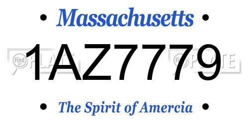 1AZ7779 Massachusetts License Plate
