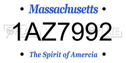 1AZ7992 Massachusetts License Plate