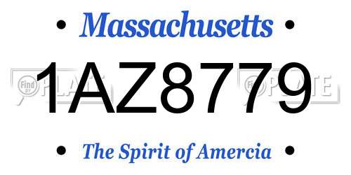 1AZ8779 Massachusetts License Plate