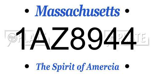 1AZ8944 Massachusetts License Plate