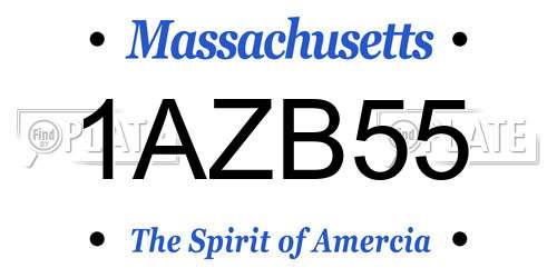 1AZB55 Massachusetts License Plate