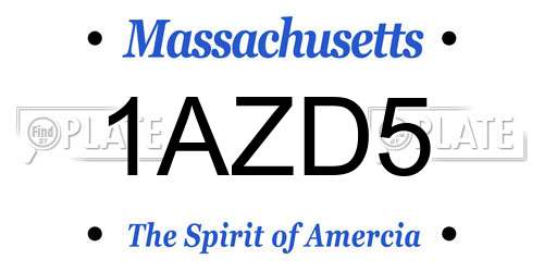 1AZD5 Massachusetts License Plate