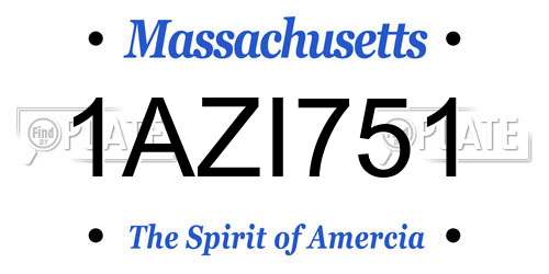 1AZI751 Massachusetts License Plate