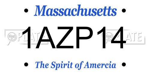 1AZP14 Massachusetts License Plate