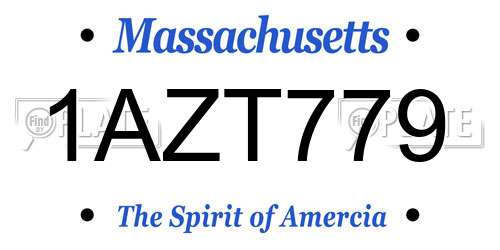 1AZT779 Massachusetts License Plate