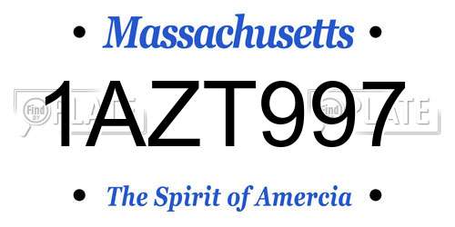 1AZT997 Massachusetts License Plate