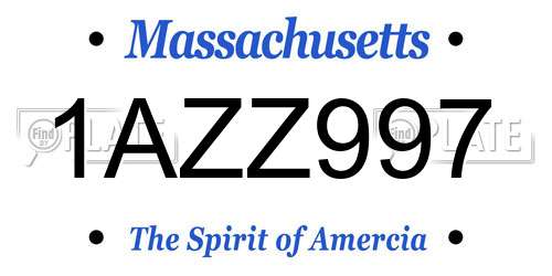 1AZZ997 Massachusetts License Plate