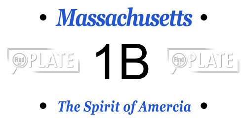 1B Massachusetts License Plate