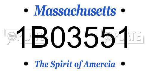 1B03551 Massachusetts License Plate