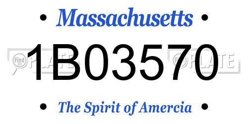 1B03570 Massachusetts License Plate