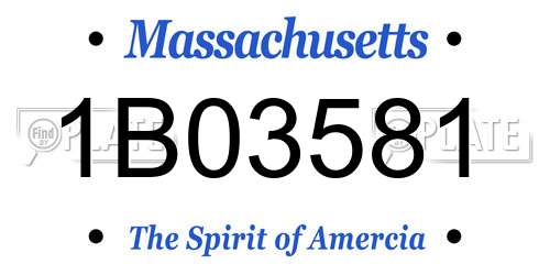 1B03581 Massachusetts License Plate