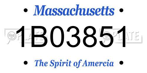1B03851 Massachusetts License Plate