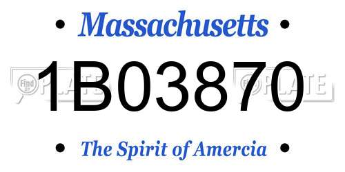 1B03870 Massachusetts License Plate