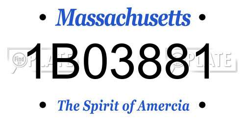 1B03881 Massachusetts License Plate
