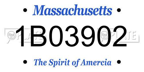 1B03902 Massachusetts License Plate